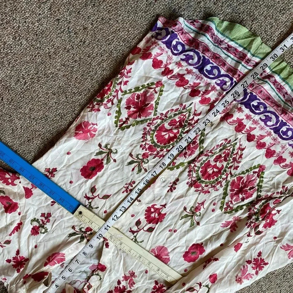 Zara Boho Floral Summer Beach Button Up Shirt Women Size XS - Picture 2 of 7